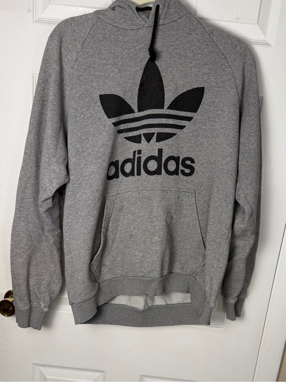 adidas original Gray Hoodie with Black Trefoil men’s L